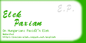 elek paxian business card